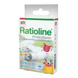 RATIOLINE Børneplaster skåret i størrelsen 6 cmx1 m, 10 stk