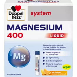 DOPPELHERZ Magnesium 400 flydende system drikkeamp. 10 stk