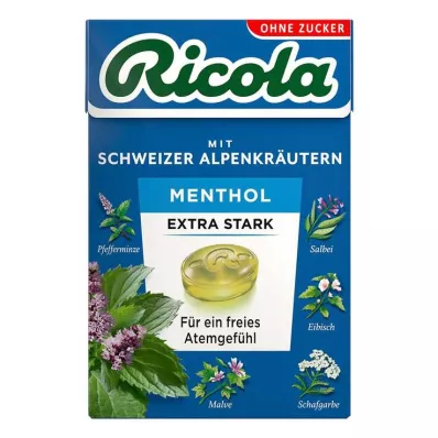 Ricola uden sukkeræske mentol ekstra stærke slik, 50 g