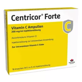 CENTRICOR Forte Vitamin C Amp. 200 mg/ml Inj. opløsning, 5X5 ml