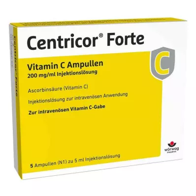 Centricor® Forte Vitamin C ampuller 200 mg/ml injektionsvæske, 5X5 ml Centricor® Forte Vitamin C ampuller 200 mg/ml injektionsvæske, 5X5 ml