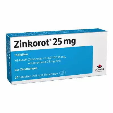 Zinkorot 25 mg højdosis zinktabletter, 20 stk
