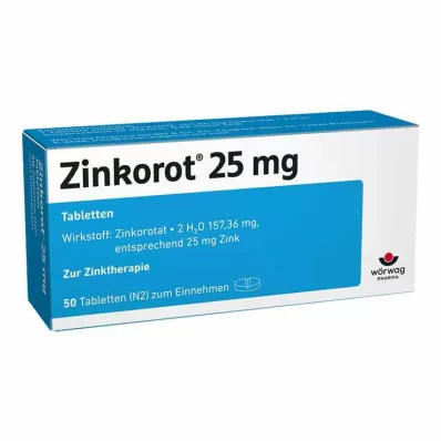 Zinkorot 25 mg højdosis zinktabletter, 50 stk Zinkorot 25 mg højdosis zinktabletter, 50 stk