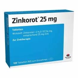 ZINKOROT 25 mg tabletter, 100 stk