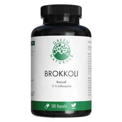 Green Naturals Broccoli + 13% Sulforaphane veganske kapsler, 180 stk