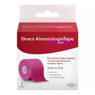 Draco kinesiologitape 5 cmx5 m pink, 1 stk