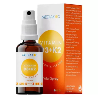 VITAMIN D3+K2 1000 I.U. 20 µg Mediakos Vital Spray, 20 ml