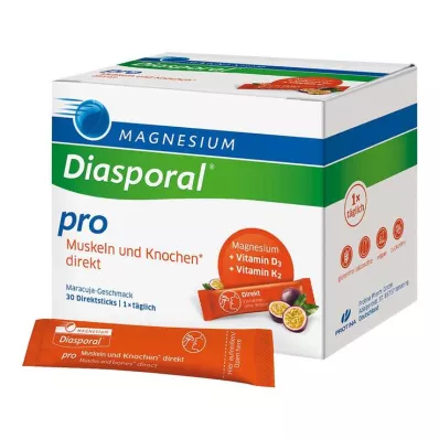 Magnesium Diasporal pro D3 + K2 muskler + knogler direkte granulat, 30 stk