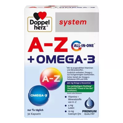 Doppelherz A-Z + Omega-3 alt-i-én systemkapsler, 30 stk
