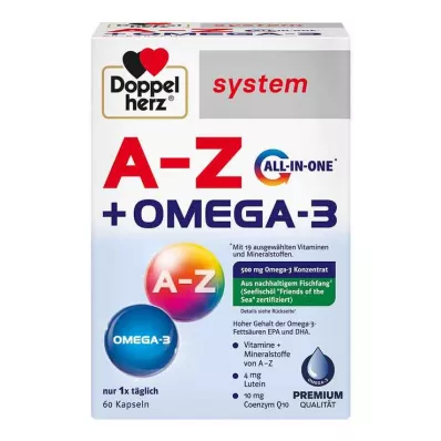 Doppelherz A-Z + Omega-3 alt-i-én systemkapsler, 60 stk