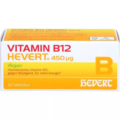 VITAMIN B12 HEVERT 450 μg tabletter, 50 stk