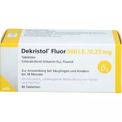 DEKRISTOL Fluor 500 I.U./0,25 mg tabletter, 90 stk