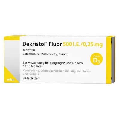 Dekristol Fluor 500 IE / 0,25 mg tabletter, 90 stk