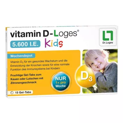 VITAMIN D-LOGES 5.600 I.E. Tyggetabletter til børn, 15 stk