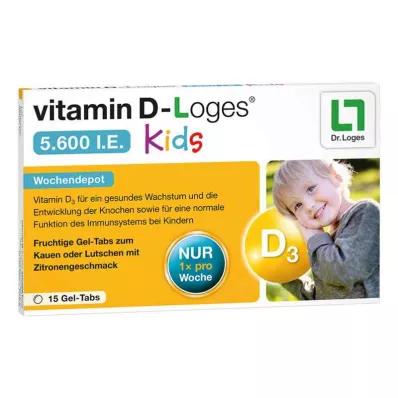 vitamin D-Loges 5.600 internationale enheder ugentligt børnelager (15 stk.)
