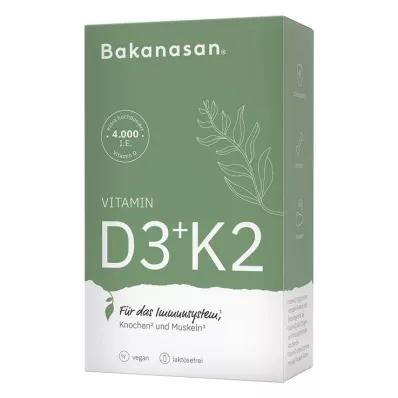 Bakanasan Vitamin D3 + K2 kapsler, 60 stk Bakanasan Vitamin D3 + K2 kapsler, 60 stk
