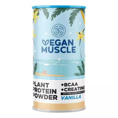 Vegansk muskelprotein vaniljeprotein + kreatinpulver (600 g)