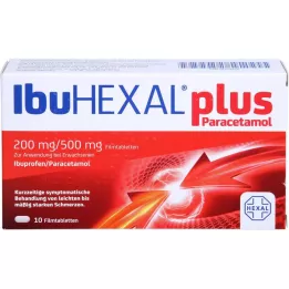 IBUHEXAL plus paracetamol 200 mg/500 mg filmovertrukne tabletter, 10 stk