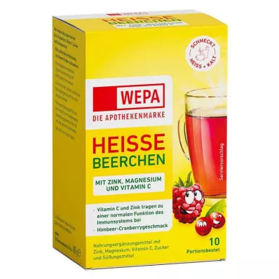 Wepa varme bær + C-vitamin + zink + magnesiumpulver, 10X10 g
