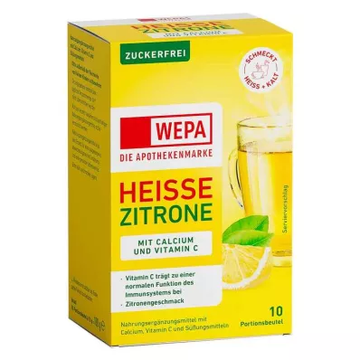 Wepa varm citron + vitamin C + calcium sukkerfrit pulver, 10X10 g