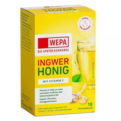 Wepa Ingefær + Honning + Vitamin C-pulver, 10X10 g Wepa Ingefær + Honning + Vitamin C-pulver, 10X10 g