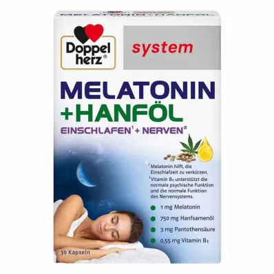 Doppelherz melatonin + hampolie system kapsler, 30 stk