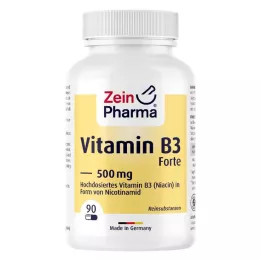 VITAMIN B3 FORTE Niacin 500 mg kapsler, 90 stk