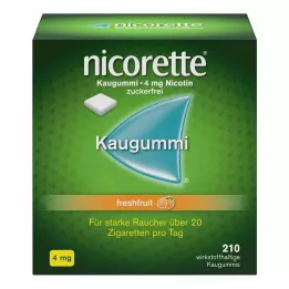 NICORETTE Tyggegummi 4 mg frisk frugt, 210 stk
