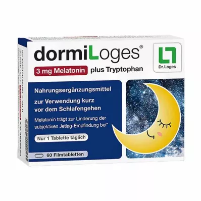 DORMILOGES 3 mg melatonin plus tryptofan filmovertrukne tabletter, 60 stk