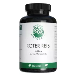 GREEN NATURALS Røde ris Monacolin K veganske kapsler, 180 stk