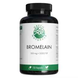 GREEN NATURALS Bromelain 500 mg vegansk med 5000 FIP, 150 stk